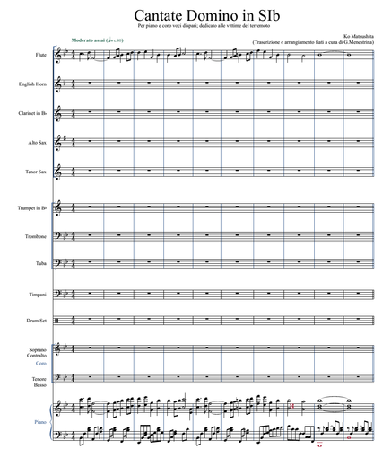 Ko Matsushita - Cantate Domino in SIb (Choir, piano and wind orchestra)
