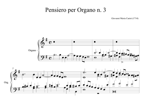 Giovanni Maria Casini - Pensiero per organo n. 3 prima parte (1714)