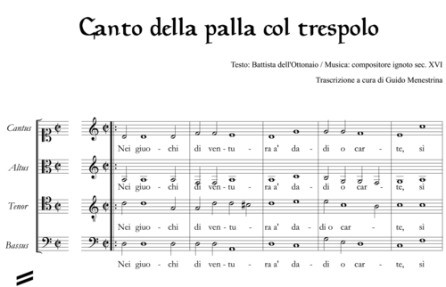 Canto della palla e del trespolo (Sec. XVI)