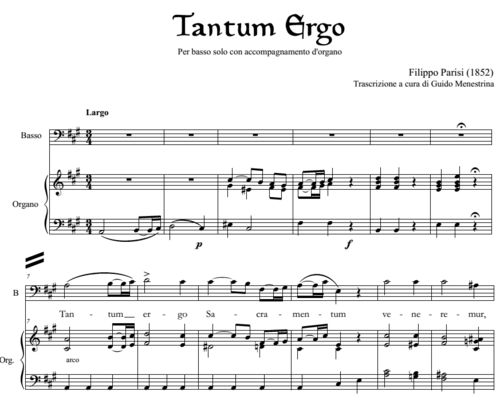Filippo Parisi - Tantum Ergo per basso solo e organo (1852)