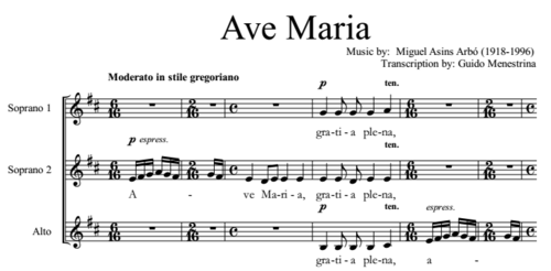 Miguel Asins Arbo - Ave Maria SSA