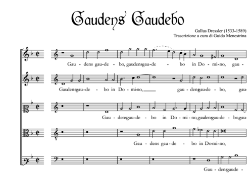 Gallus Dressler (1533-1589) - Gaudens Gaudebo a 5