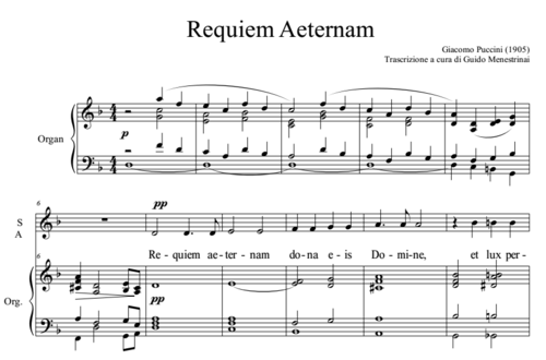 Giacomo Puccini - Requiem per coro SATB, violino e organo (1905)