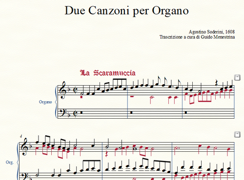 Agostino Soderini - Due Canzoni per Organo (1608)