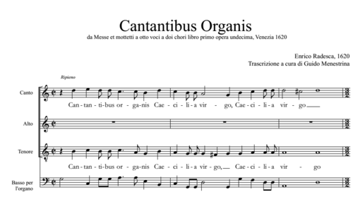 Enrico Radesca - Cantantibus Organis Caecilia a 3 con basso continuo (1620)