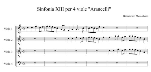 Bartolomeo Montalbano (1598-1651) - Sinfonia XIII per 4 viole