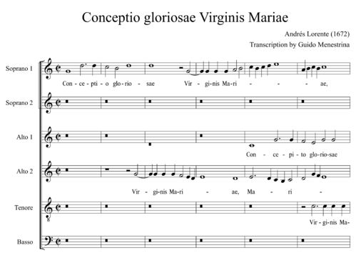 Andrés Lorente - Conceptio gloriosae Virginis Mariae a 6 (1672)