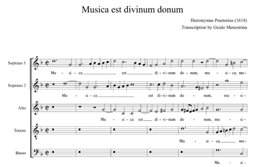 Hieronymus Praetorius - Musica est divinum donum (1618)