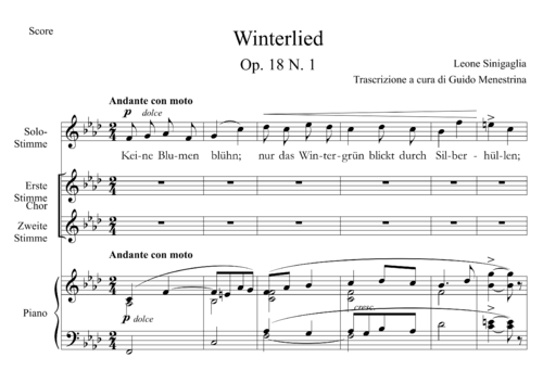 Leone Sinigaglia - Winterlied (1898)