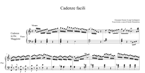 Giuseppe Zeuner (Luigi Gordigiani) - Cadenze facili per Piano-Forte