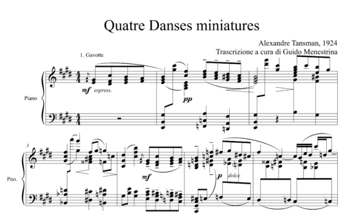 Alexandre Tansman - Quatre Danses Miniatures (1924)