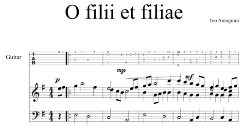 Ivo Antognini - O Filii et Filiae fingerpicking version