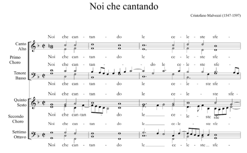 Cristofano Malvezzi (1547 – 1597) - Noi che cantando