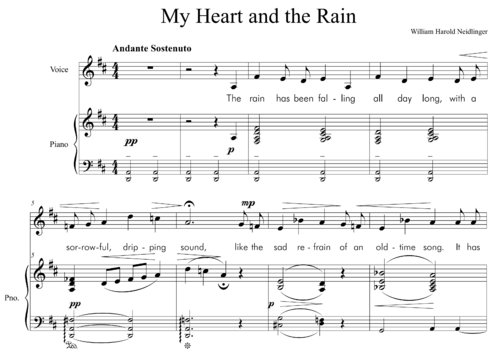 William Harold Neidlinger (1863-1924) - My Heart and the Rain