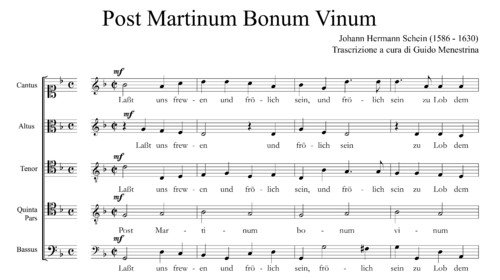 Johann Hermann Schein (1586-1630) - Post Martinum bonum vinum a 5