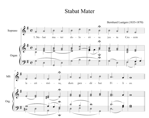 Bernhard Lütgen (1835-1870) - Stabat Mater per soli, coro e organo