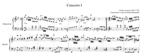 Charles Avison (1709-1770) - Concerto I for harpsicord