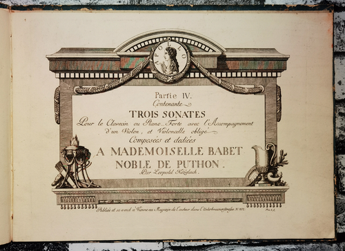Leopold Kozeluch - Trois Sonates pour le clavecin (1786) EDIZIONE ORIGINALE