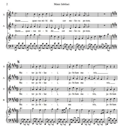 Mater Jubilaei - arrangiamento coro SATB e organo
