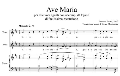 Lorenzo Perosi - Ave Maria TB e Organo (1947)