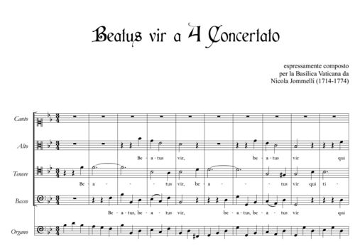Niccolò Jommelli - Beatus vir a 4 (SATB &amp; Organ)