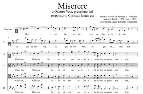 Antonio Rossetti (František Antonín Rössler) - Miserere a 4 voci