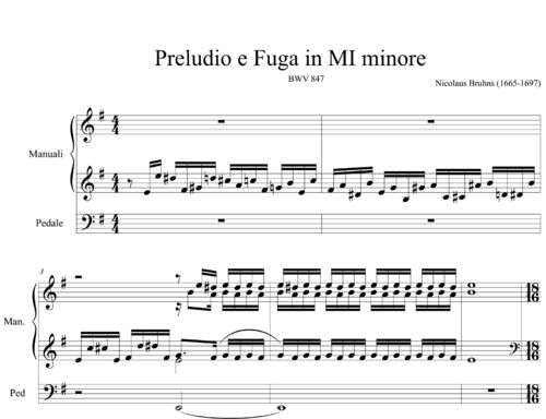Nicolaus Bruhns (1665-1697) - Preludio e Fuga in MI minore BWV 847