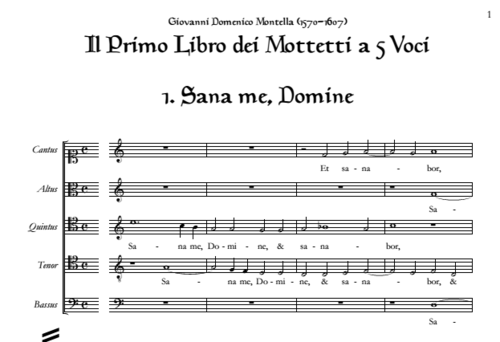 Giovanni Domenico Montella (1570-1607) - Il Primo Libro dei Mottetti a 5 voci