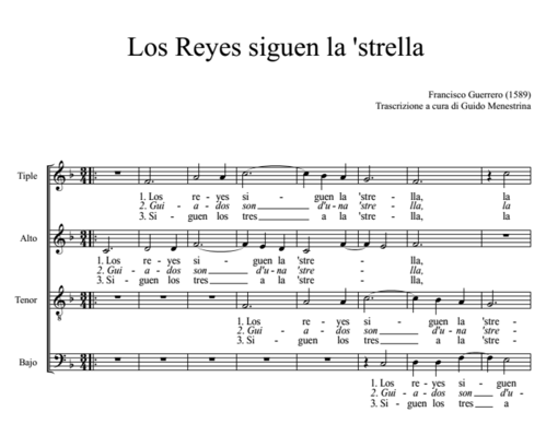 Francisco Guerrero - Los Reyes siguen la 'strella (1589)