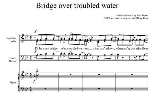 Like a bridge over troubled water (Simon arr. Shaw)