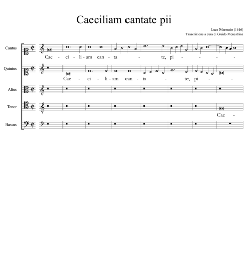 Luca Marenzio - Caeciliam cantate pii a 5 (1616)