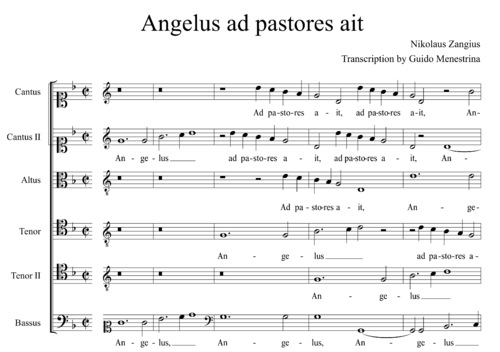 Nikolaus Zangius (1570-1619) - Angelus ad pastores ait