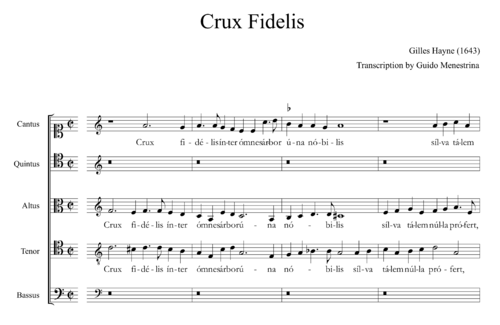 Gilles Hayne (Egidio Hennio) - Crux Fidelis a 5 (1643)