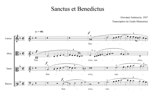 Giovanni Animuccia - Sanctus et Benedictus (1567)