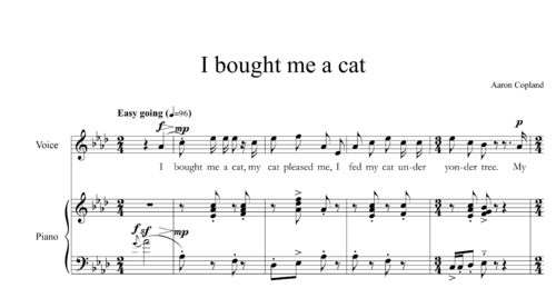 Aaron Copland (1900-1990) - I bought me a cat