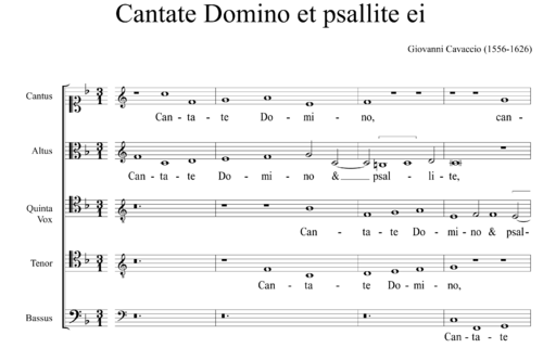 Giovanni Cavaccio (1556-1626) - Cantate Domino et psallite ei