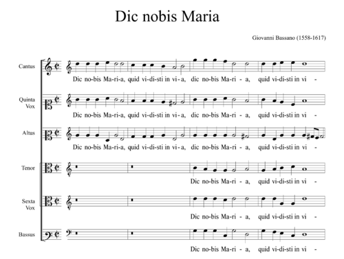Giovanni Bassano (1558-1617) - Dic nobis Maria a 6
