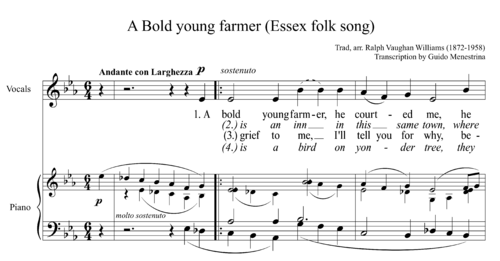 Vaughan Williams (1872-1958) - A bold young farmer