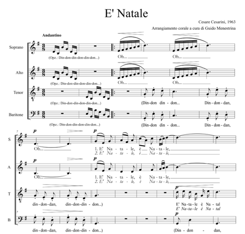 Cesare Cesarini - E' Natale SATB Choral Version