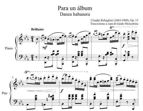 Claudio Rebagliati (1843-1909) - Para un album (Danza Habanera)