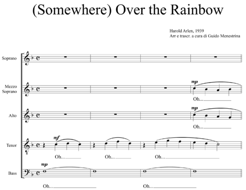 Harold Arlen (1905-1986) - Somewhere over the rainbow SATB